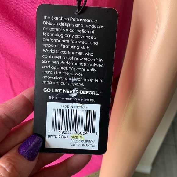 SKETCHERS Pink and Black Open Back Sleeveless Athletic Top - Picture 12 of 15